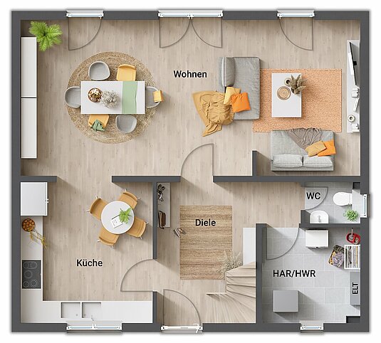 Grundriss-Einfamilienhaus-Flair-125-Erdgeschoss